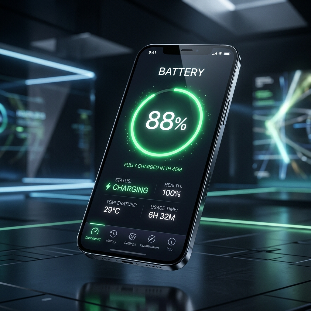 Battery Mobile Screen App Showcase
